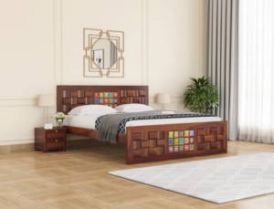 Niwar Sheesham Wood Bed Non Storage – King Size