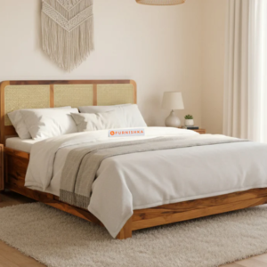 Tamara Real Teak Solid Wood Hydraulic Bed King Size
