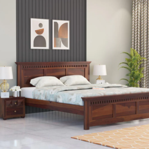 Adi Sheesham Wood Bed with Non Storage - King Size