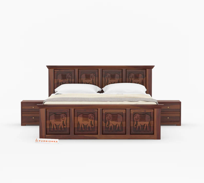 Tusker Sheesham Wood Bed Non Storage - King Size - Image 3