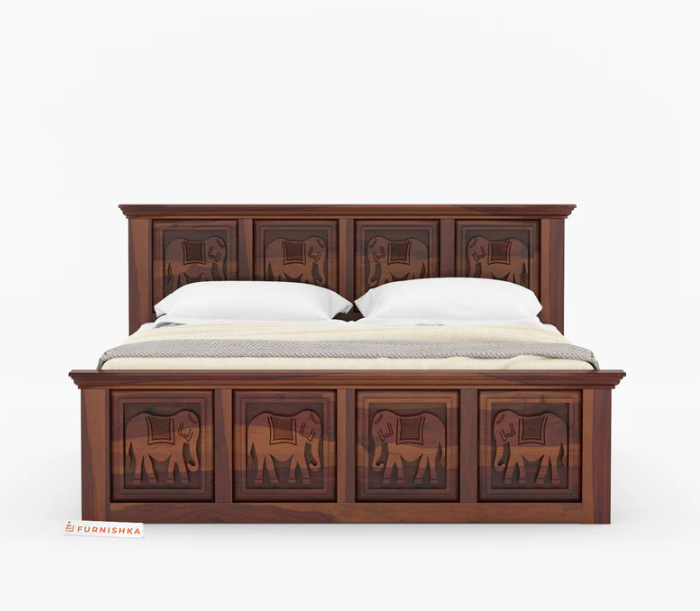 Tusker Sheesham Wood Bed Non Storage - King Size - Image 4