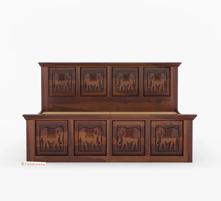 Tusker Sheesham Wood Bed Non Storage - King Size - Image 6