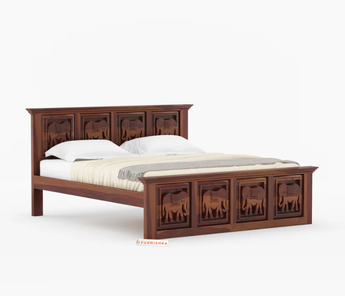 Tusker Sheesham Wood Bed Non Storage - King Size