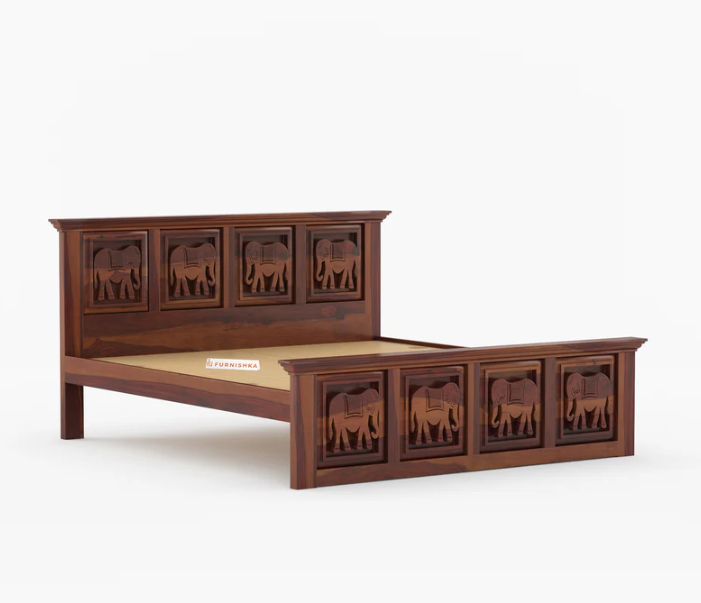 Tusker Sheesham Wood Bed Non Storage - King Size
