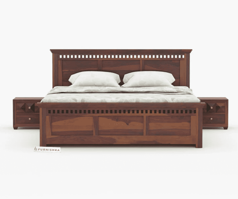 Adi Sheesham Wood Bed with Hydraulic Storage - King Size - Image 4