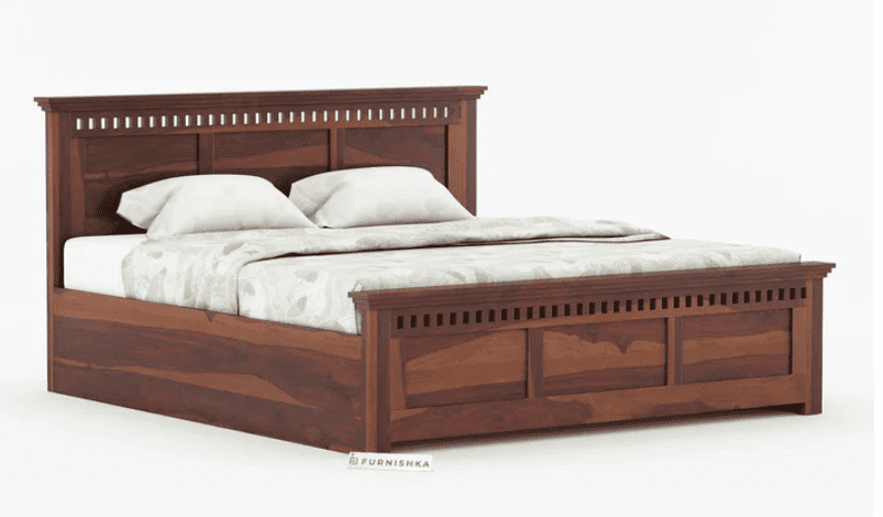 Adi Sheesham Wood Bed with Hydraulic Storage - King Size - Image 6