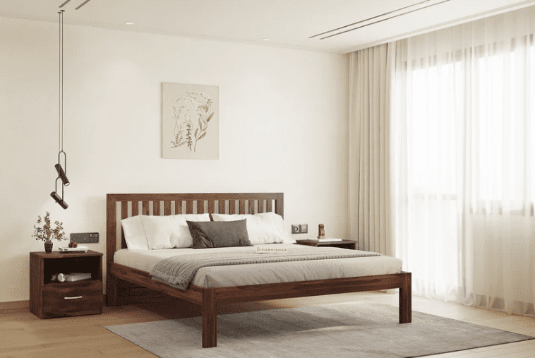 Arya Solid Wood Bed with Non Storage - King Size