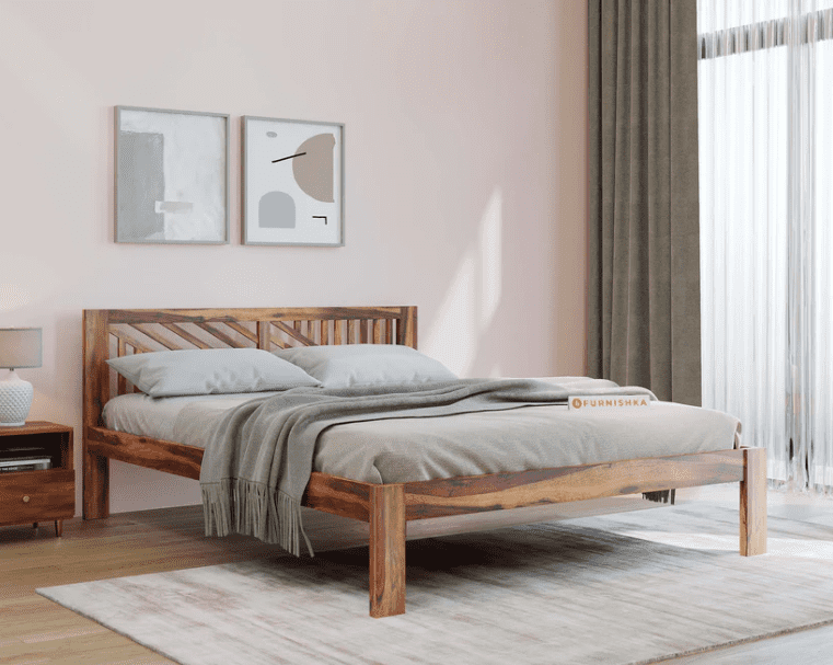 Oriel Bed in Sheesham wood King Size - Non Storage