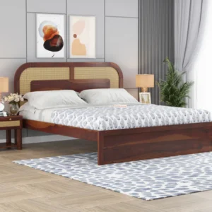 Hester Sheesham Wood Cane Bed With Non Storage - King Size